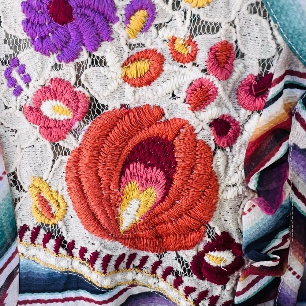 DOUBLE D RANCH SERAPE SANTA RITA FLOUNCE RUFFLE SUNDRESS SIZE SMALL NWT - Picture 7 of 9